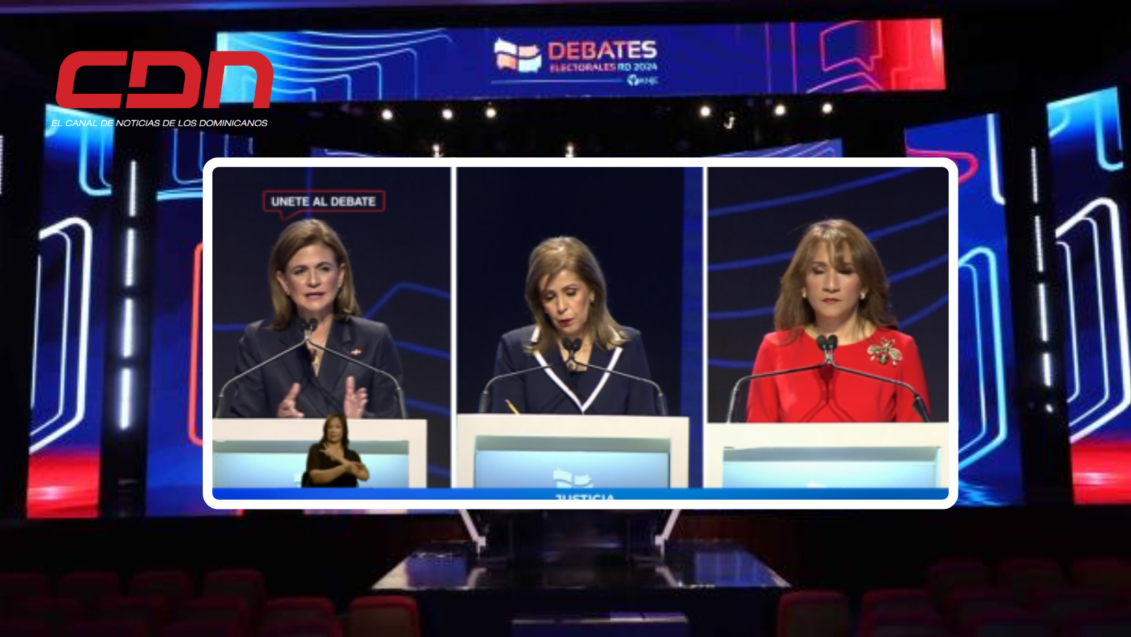 Candidatas a la vicepresidencia en debate organizado por ANJE. Foto CDN Digital