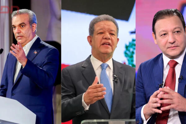 Luis Abinader, Leonel Fernández y Abel Martínez, candidatos presidenciales y participantes del debate Anje. Foto: CDN Digital