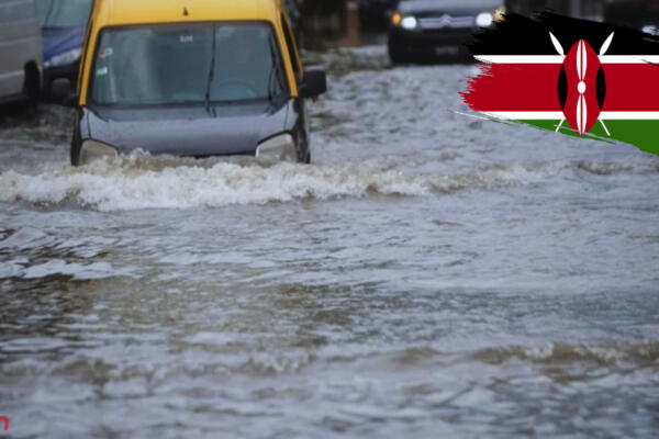 Carretera inundada por fuertes lluvias en Kenia. Foto: Fuente externa 