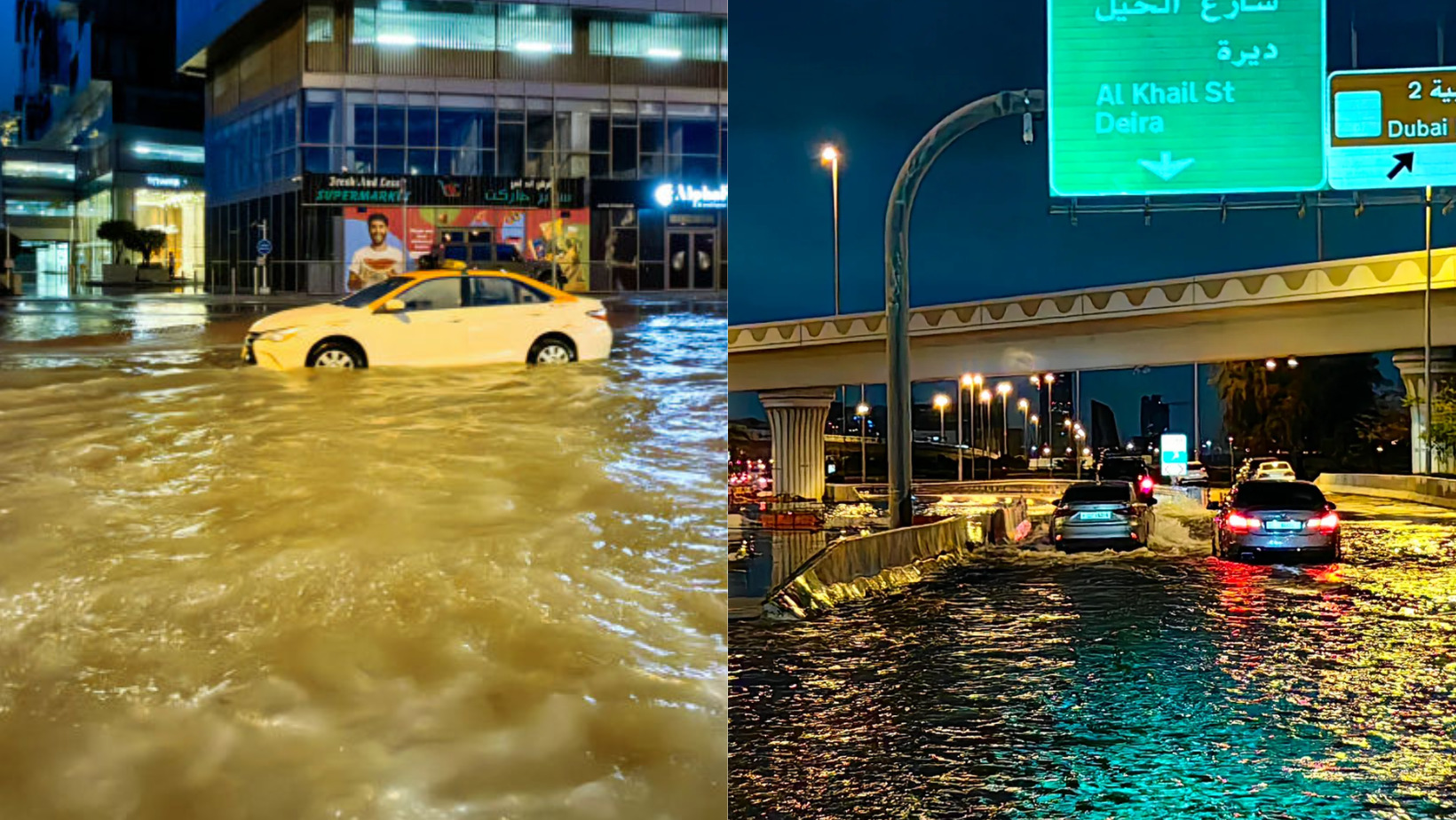 Imágenes muestran el momento exacto que tormenta desencadena inundaciones en Dubai