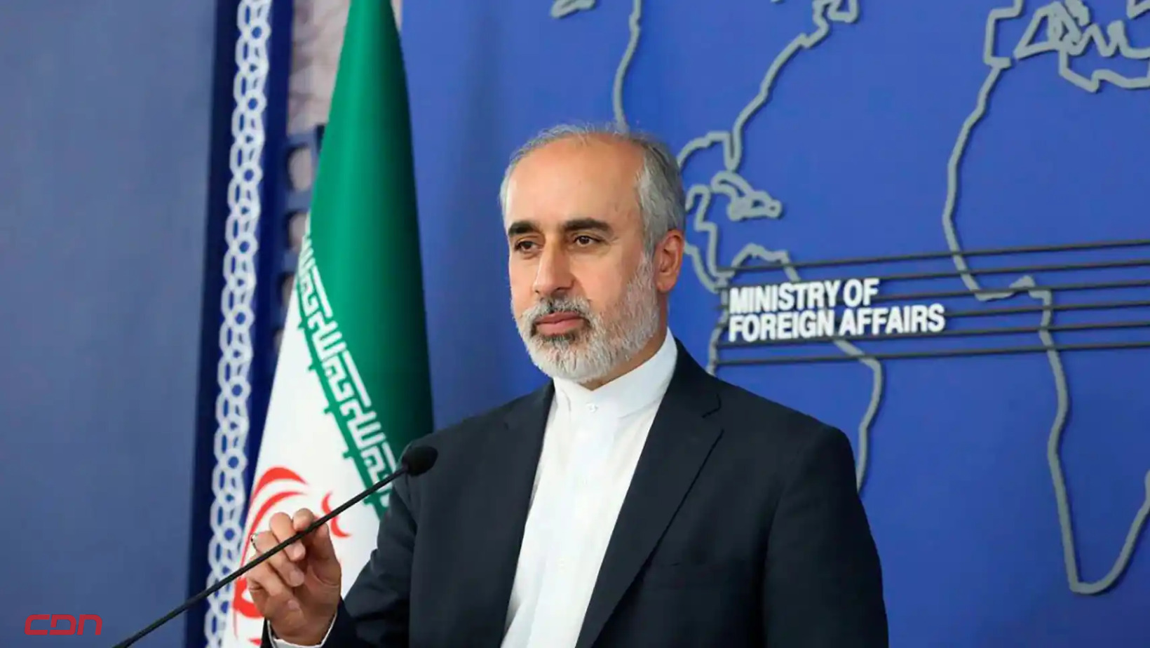 El portavoz del Ministerio de Exteriores iraní, Naser Kananí. Foto: Fuente externa