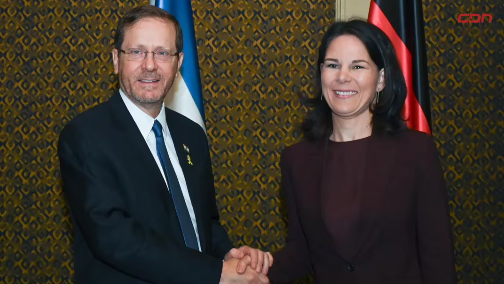 El presidente de Israel, Isaac Herzog y la ministra de Asuntos Exteriores de Alemania, Annalena Baerbock. Foto: Fuente externa