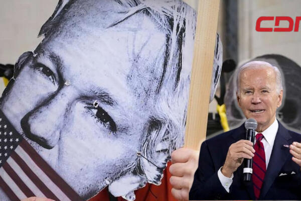 Joe Biden y Assange. Foto: CDN Digital