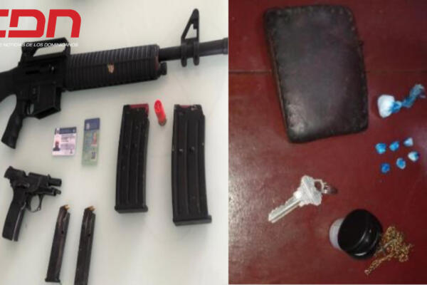 Armas y drogas ocupadas en operativo realizados por miembros de la Policía Nacional. Foto CDN Digital