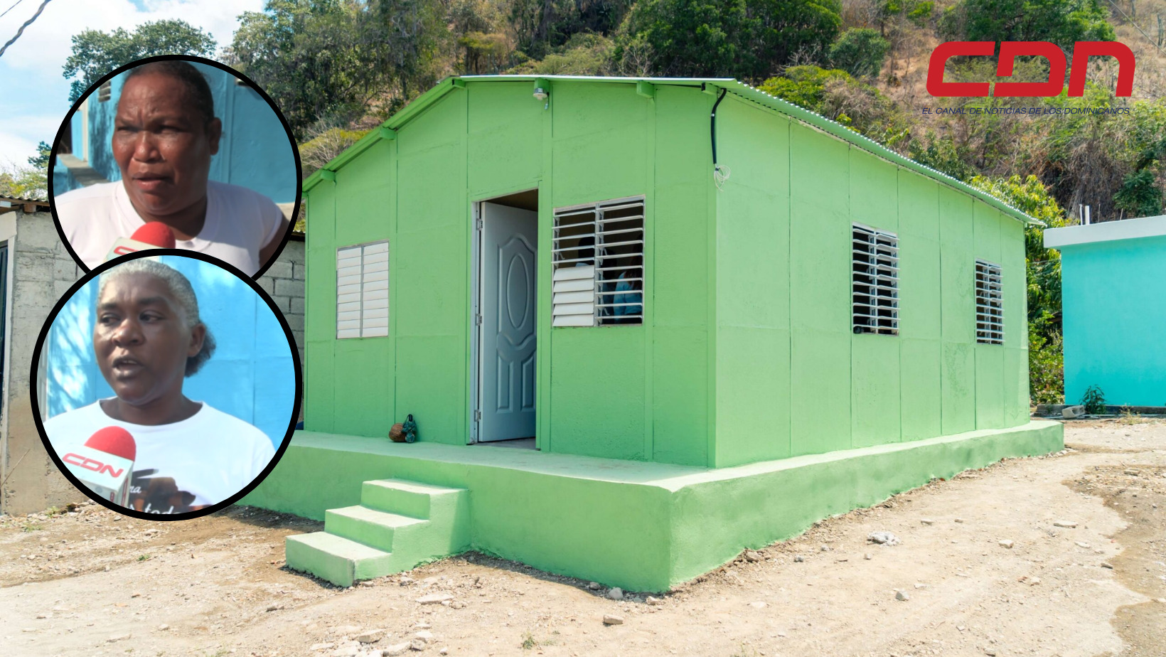 Alguna de las personas beneficiadas con viviendas en sector Punta de Garza de Azua. Foto CDN Digital