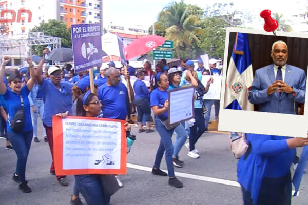 Camacho defiende lucha de los profesores en las calles en demanda de un aumento salarial pese a la oposición de los oficialistas. Foto: CDN Digital