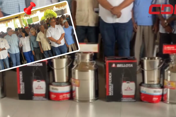 El Gobierno entregó utensilios a productores de leche de la provincia Hato Mayor. Foto CDN Digital
