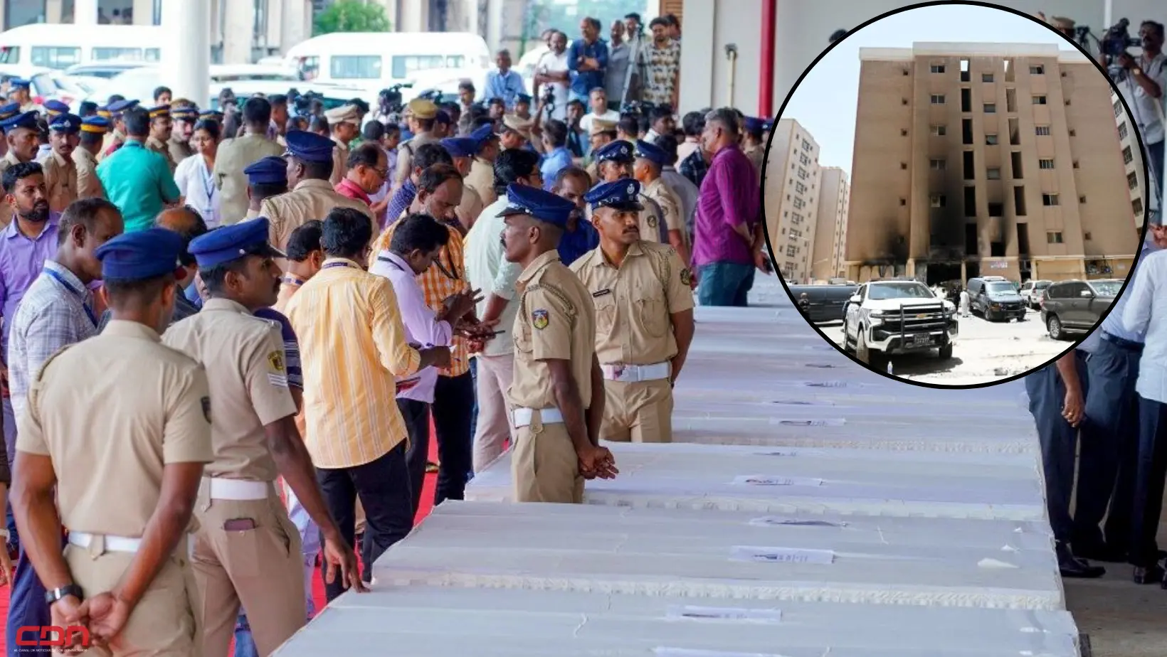 El Gobierno de India recibe los cuerpos de sus ciudadanos fallecidos en Kuwait. Foto: Fuente externa