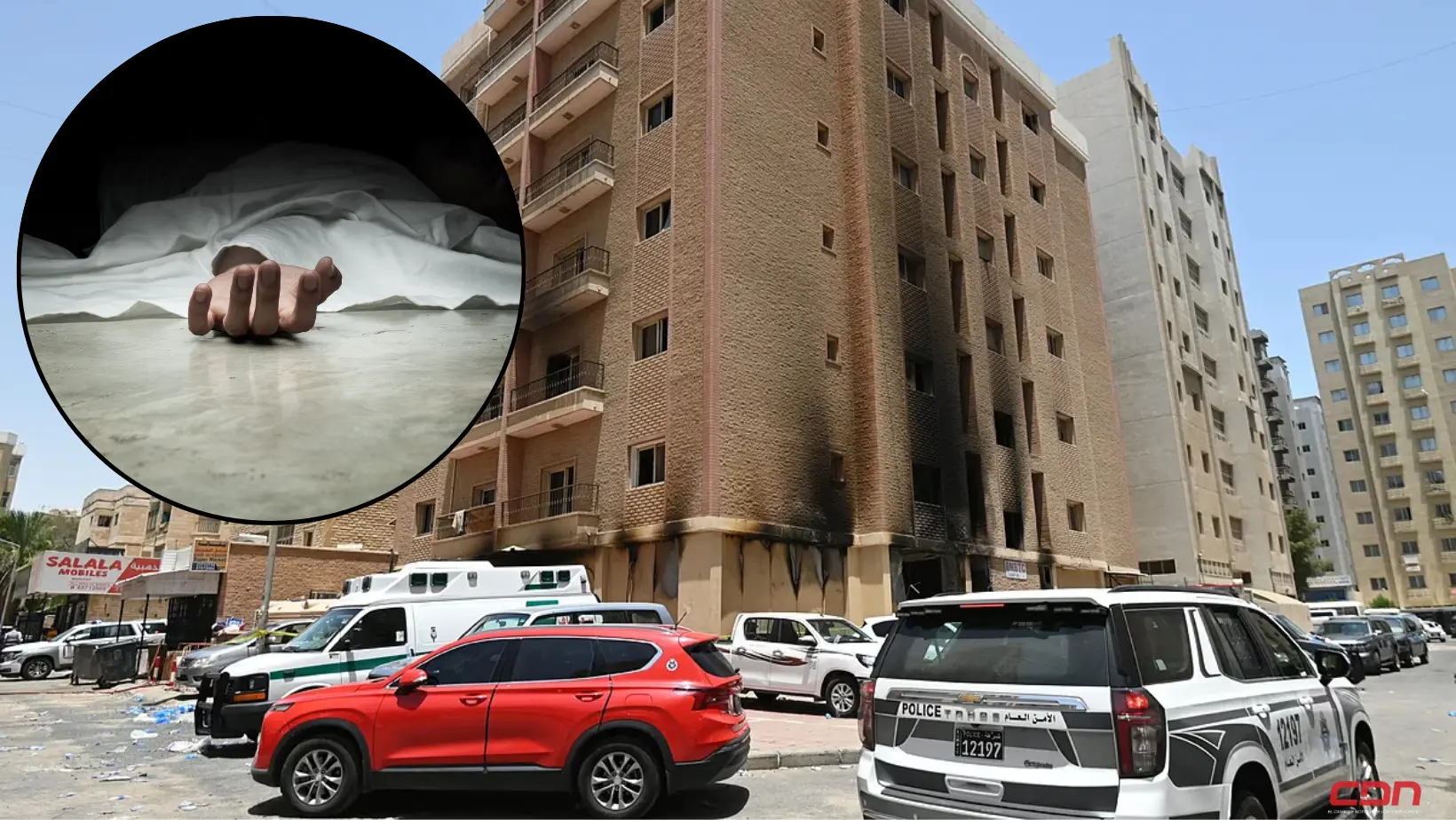 Varios muertos y herido en el incendio de un edificio en el sur de Kuwait. Foto: Fuente externa