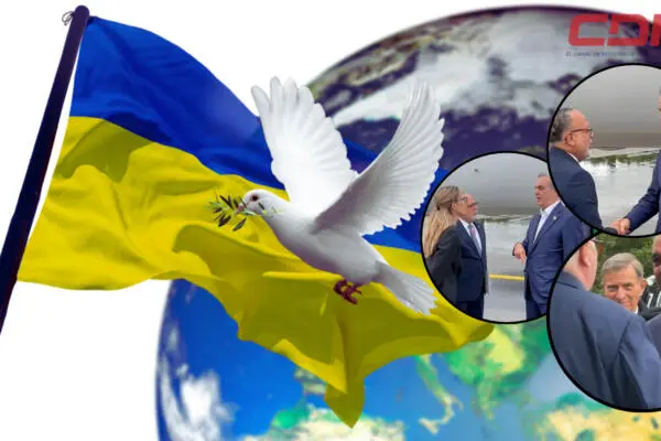 Luis Abinader a su llegada para participar en cumbre sobre la paz en Ucrania. Foto CDN Digital
