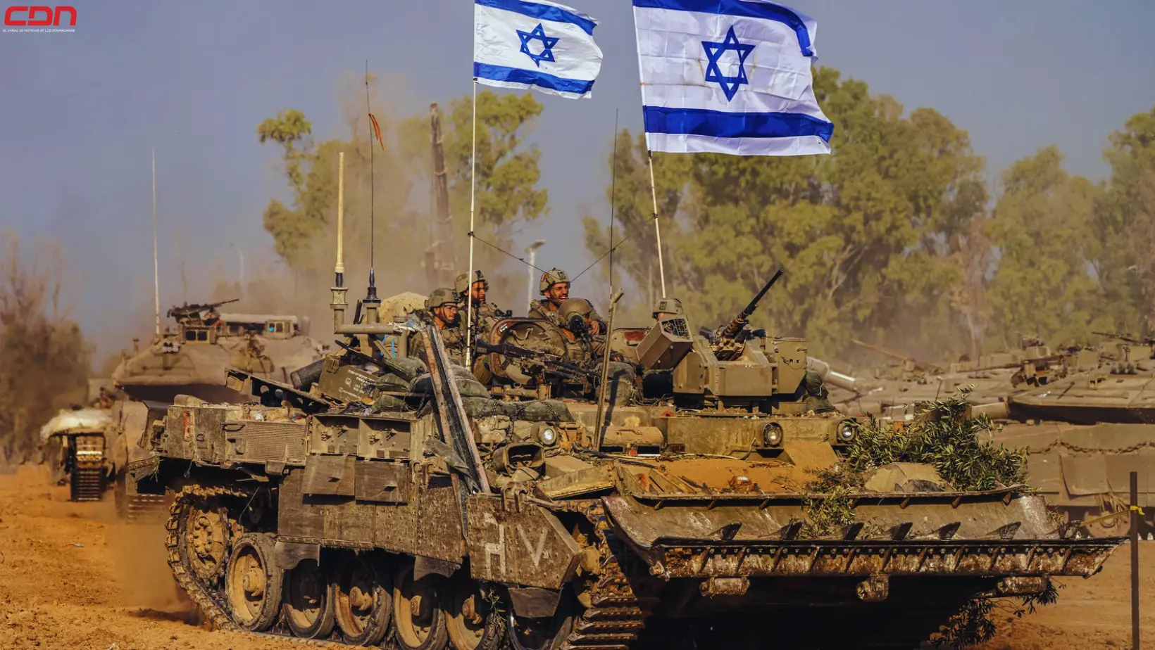 Vehículos y miembros del Ejército israelí. Foto: Fuente externa