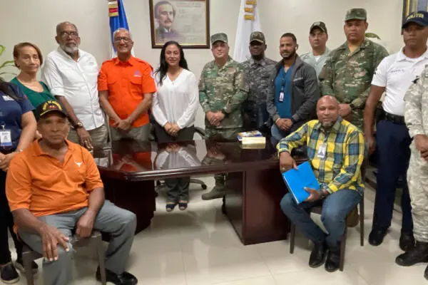 Reunión del comité de emergencia de la Provincia María Trinidad Sánchez. Foto: Fuente externa