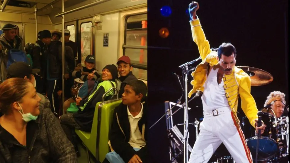 ¿Eres tú Freddie Mercury"? Se sube al metro a cantar y rompe en las redes