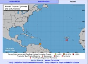 Parte del Caribe deben monitorear un área de baja presión