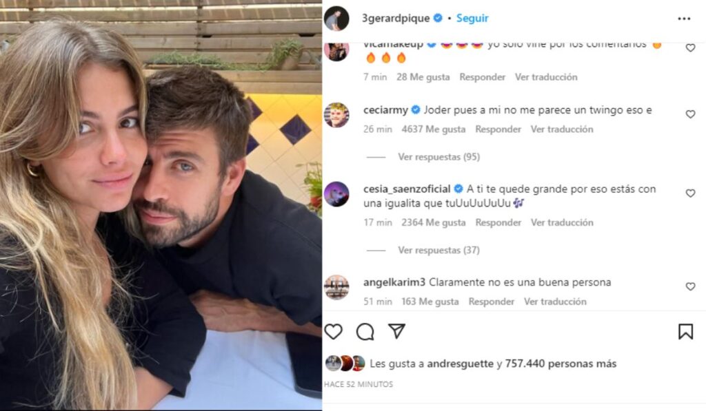Piqué formaliza su relación con Clara Chía con dos dardos para Shakira
