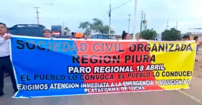 Ciudadanos del norte Perú protestan para exigir apoyo por fuertes lluvias