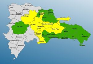 COE mantiene nueve provincias en alerta amarilla y 12 en verde