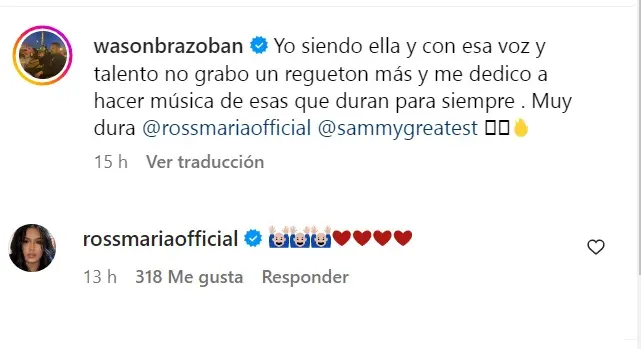 Wason Brazoban recomienda a La Ross María "ni un reggaetón más"