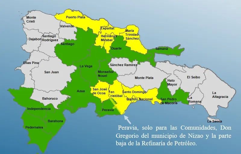 COE aumenta a 20 las provincias en alerta por vaguada