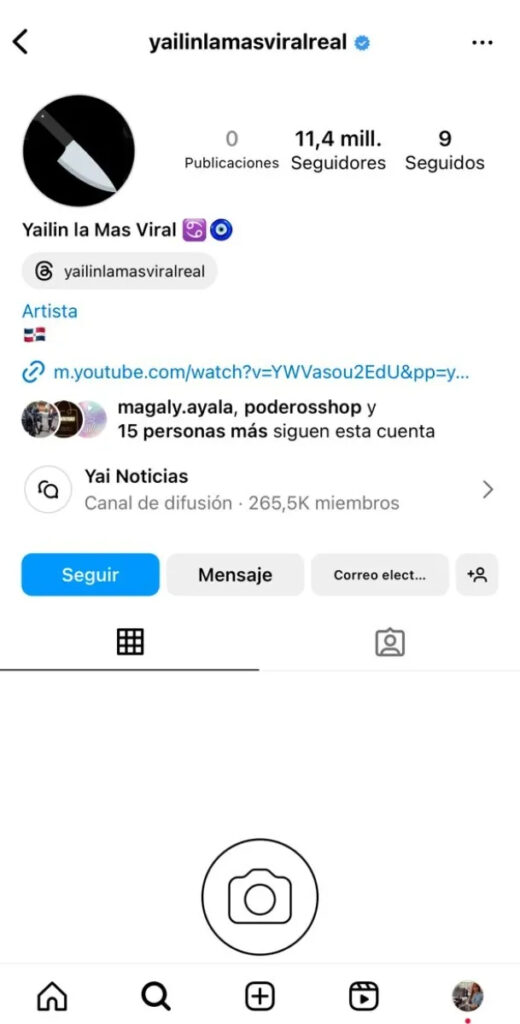 Yailin La Más Viral modifica su Instagram con una intimidante foto de perfil
