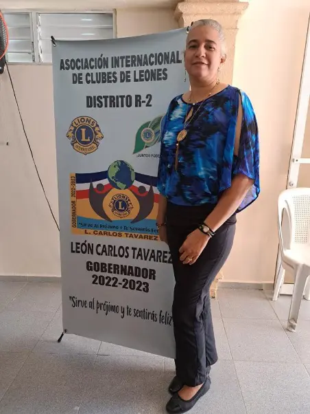 Francisca Ortega, presidenta del Club de Leones Salcedo