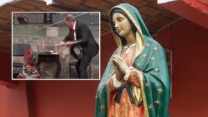 Pastor destruye figura de la Virgen de Guadalupe en video en vivo
