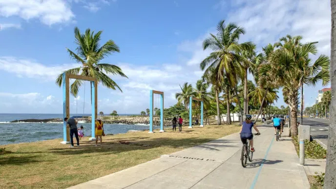 Condiciones del tiempo agradables, para realizar ejercicios en el Malecón de Santo Domingo