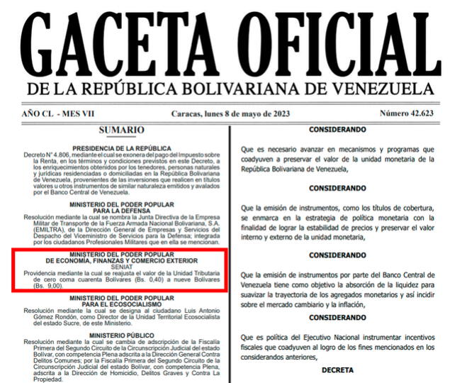 ¿Cuál es el valor de la Unidad Tributaria 2024 en Venezuela?