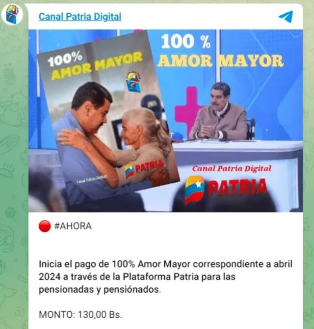 Bono Amor Mayor mayo 2024 CRONOGRAMA de pagos de la PENSIÓN