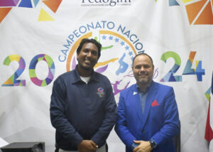 José Gabriel Valerio y Edwin Rodríguez, secretario general y presidente de gimnasia