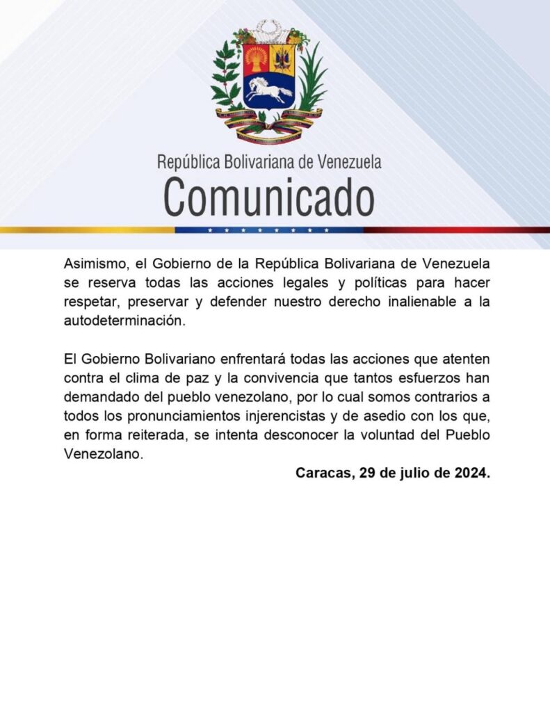 Venezuela announces withdrawal of its diplomatic personnel in the Dominican Republic and other countries