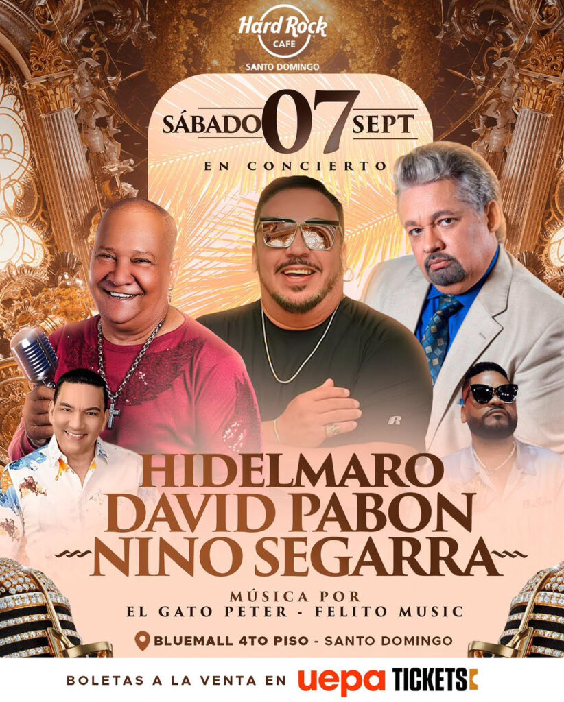 Hidelmado, David Pabón and Nino Segarra announce concert at Hard Rock Café Santo Domingo