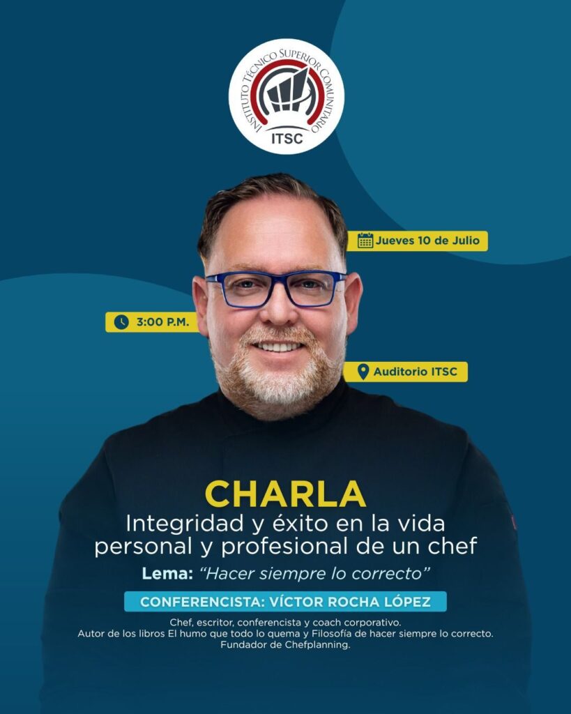 Chef Rocha ofrecerá conferencia sobre vida y éxito