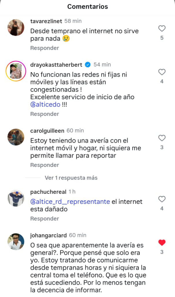 Fallas en Altice