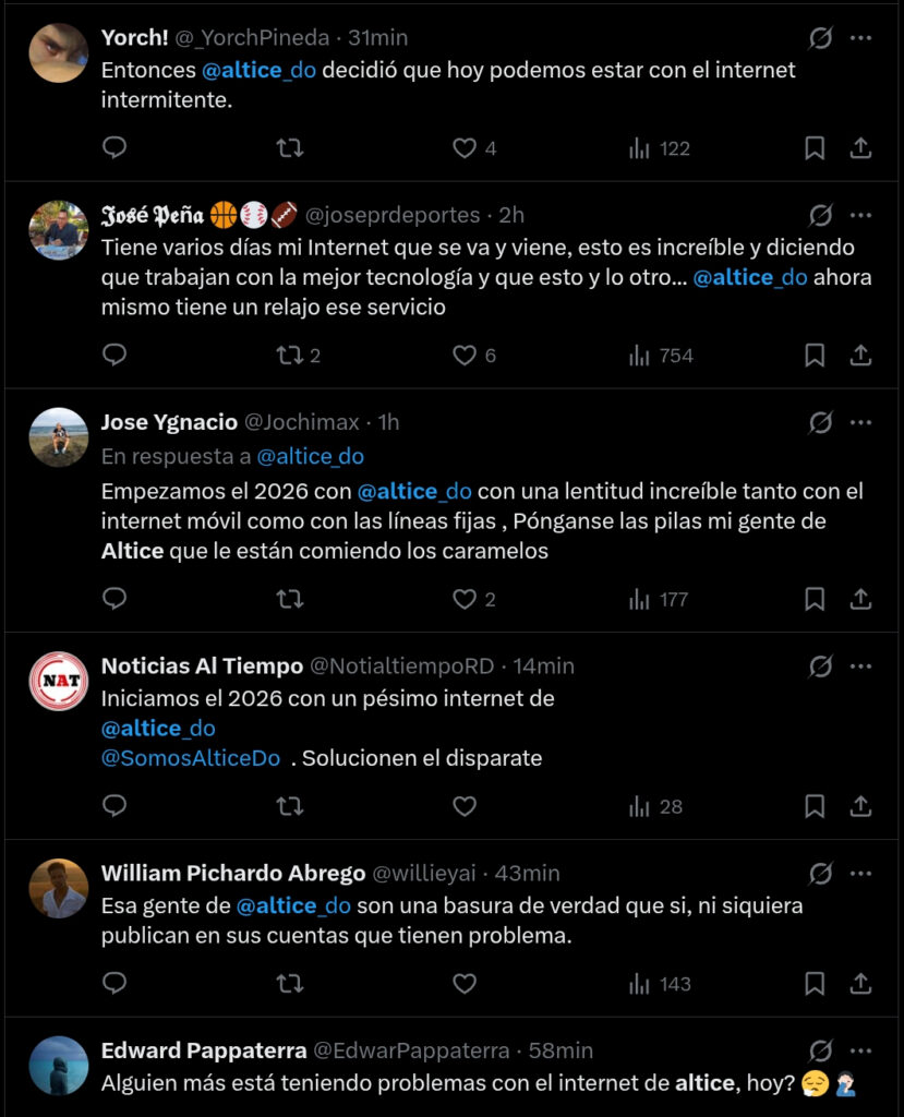 Fallas en Altice