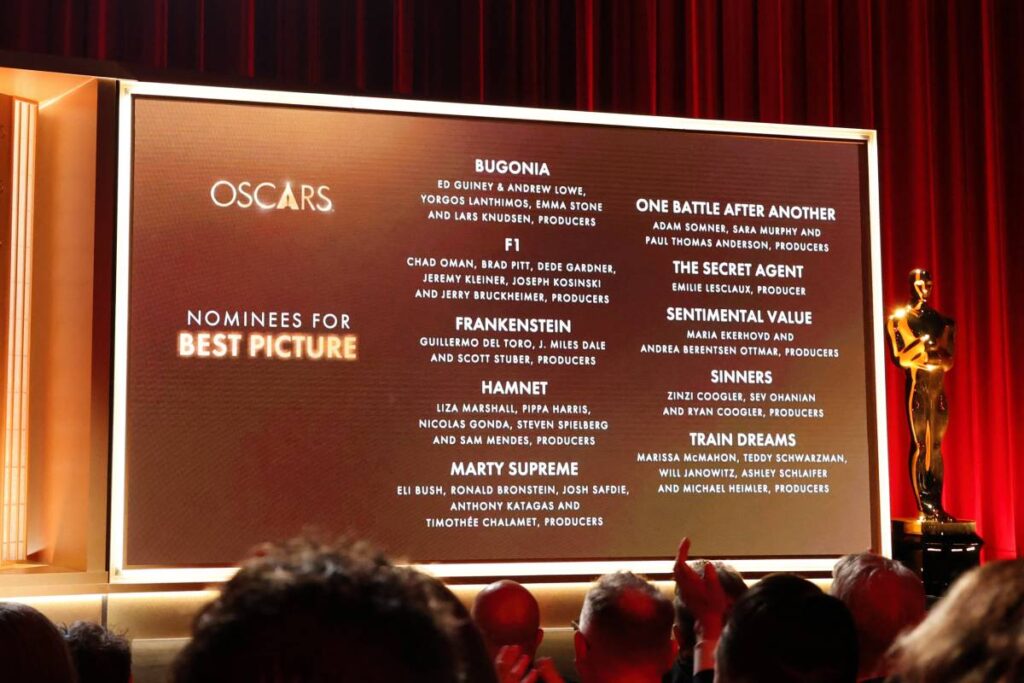 Las nominadas a Mejor Película durante el anuncio de las nominaciones a los 98.os Premios Oscar / AFP