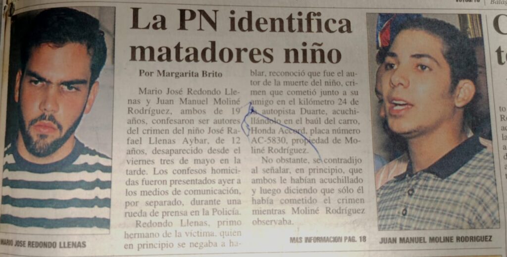 Se cumple este año tres décadas del asesinato del niño José Llenas Aybar