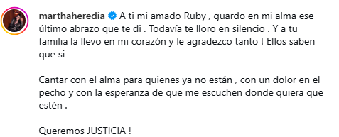Mensaje de Martha Heredia