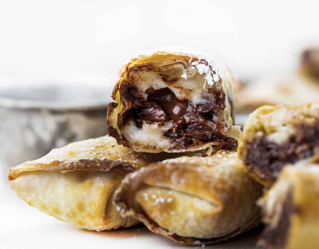 Chocolate spring rolls